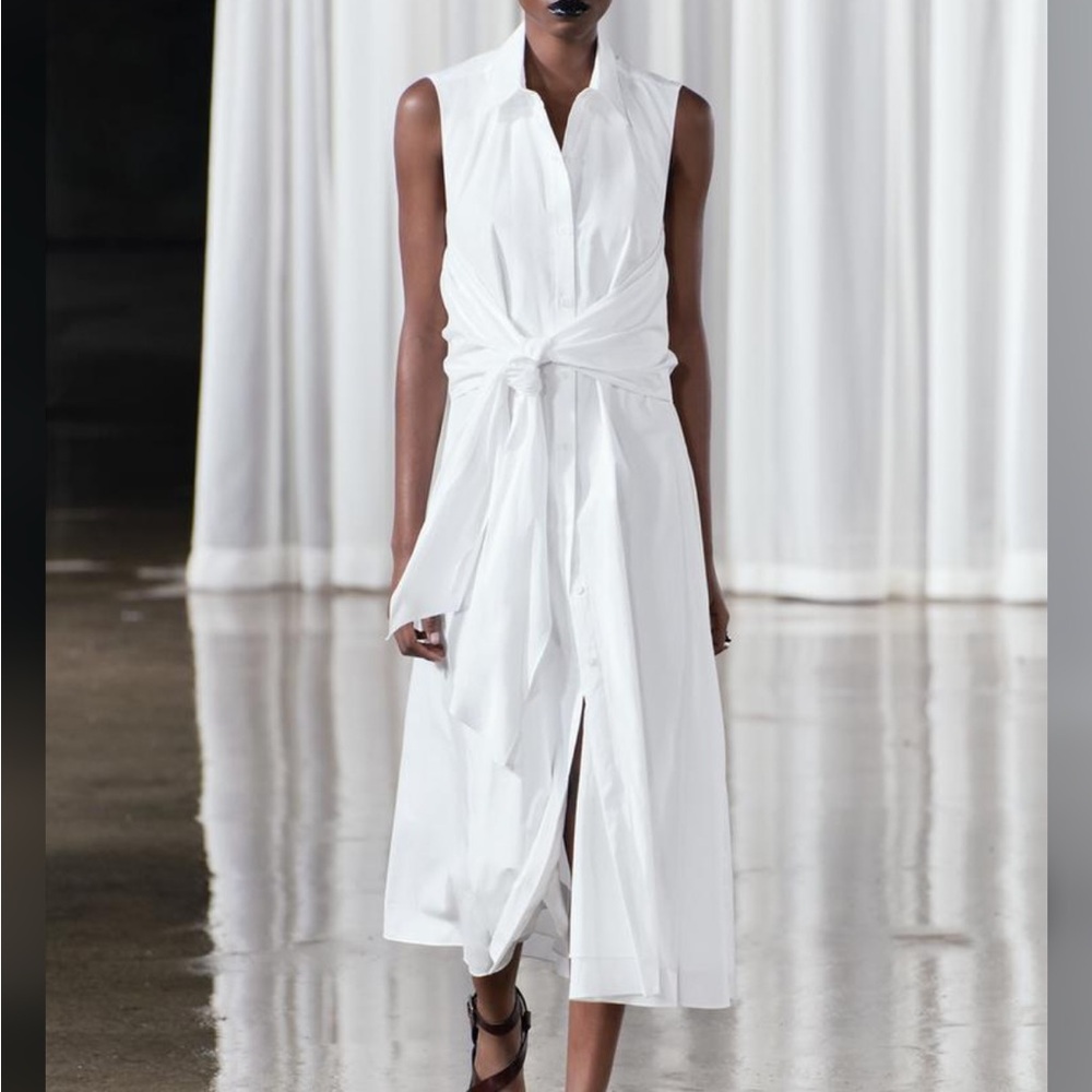 NWT Zara button down midi dress xs